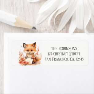 Spring Watercolor Fox - Return Address Label