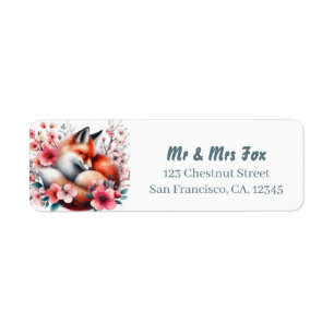 Spring Watercolor Fox Return Address Label