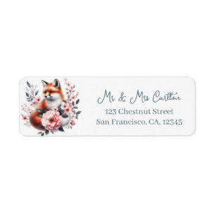 Spring Watercolor Fox Return Address Label