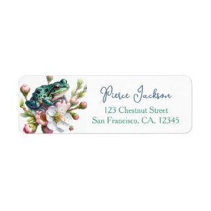Spring Watercolor Frog Return Address Label