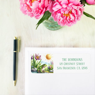 Spring Watercolor Frog Return Address Label