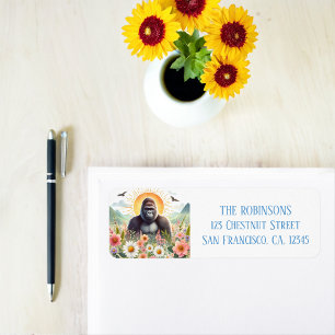 Spring Watercolor Gorilla Return Address Label