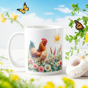 Spring Watercolor Hen - Kid Mug