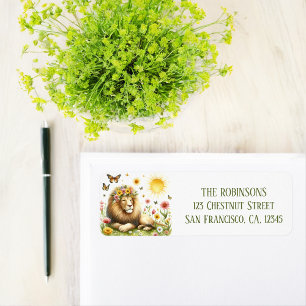 Spring Watercolor Lion Return Address Label