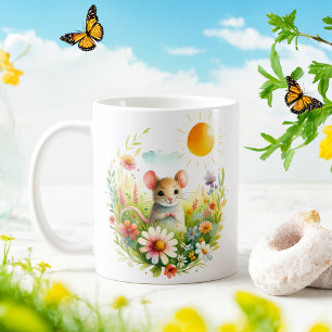 Spring Watercolor Mouse - Kid Mug