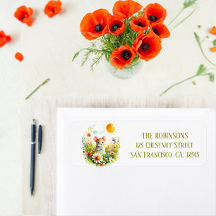 Spring Watercolor Mouse Return Address Label