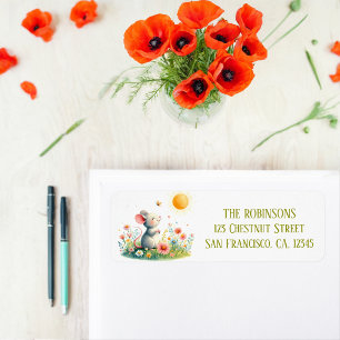 Spring Watercolor Mouse Return Address Label