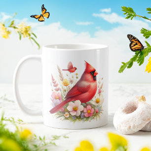 Spring Watercolor Northern Cardinal -  Coffee Mug