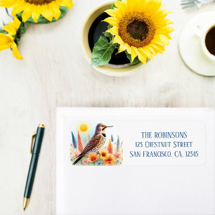 Spring Watercolor Northern Flicker Return Address Label