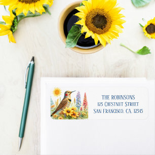 Spring Watercolor Northern Flicker Return Address Label