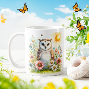 Spring Watercolor Owl - Kid Mug
