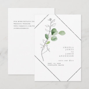 Spring Watercolor & Pencil Foliage Save The Date