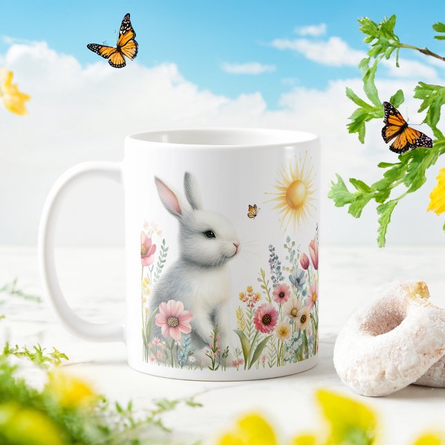 Spring Watercolor Rabbit - Customised Kid Mug (Creator Uploaded)