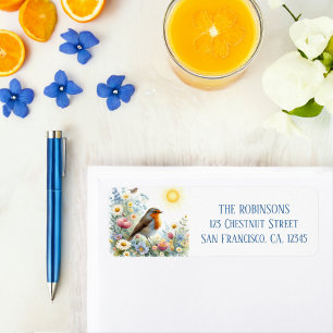 Spring Watercolor Robin Return Address Return Address Label