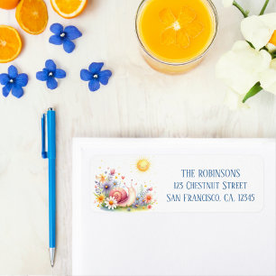 Spring Watercolor Snail Return Address Label