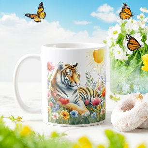 Spring Watercolor Tiger - Kid Mug