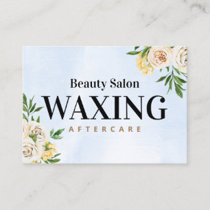 Spring Watercolor Waxing Aftercare Business Card
