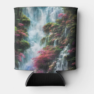 Spring Waterfall Mountain Pink Flowers 11 Can Cooler