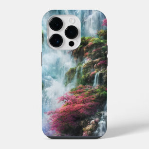 Spring Waterfall Mountain Pink Flowers 11 iPhone 14 Pro Case