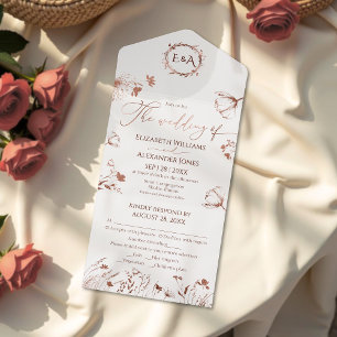 Spring Wedding All In One Invitation Wildflower
