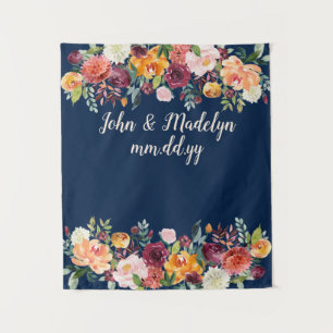 Spring Wedding Backdrop Boho Reception Photo Booth Tapestry