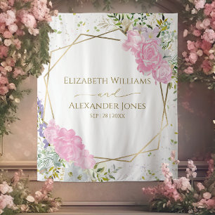 Spring Wedding Backdrop Pastel Colour Wildflower Tapestry