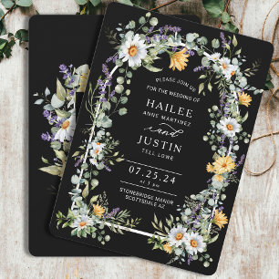 Spring Wedding Colourful Wildflower Floral Trendy Invitation