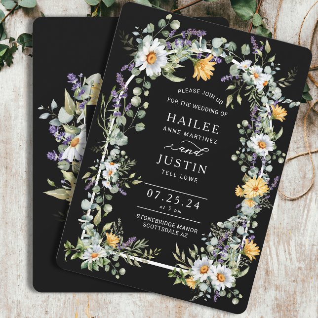 Spring Wedding Colourful Wildflower Floral Trendy Invitation (Creator Uploaded)