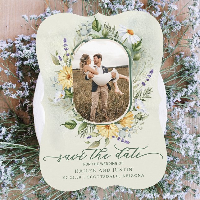 Spring Wedding Colourful Wildflower Floral Trendy Save The Date (Creator Uploaded)
