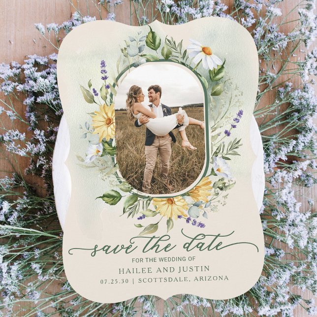 Spring Wedding Colourful Wildflower Floral Trendy Save The Date (Creator Uploaded)