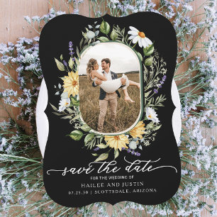 Spring Wedding Colourful Wildflower Floral Trendy Save The Date