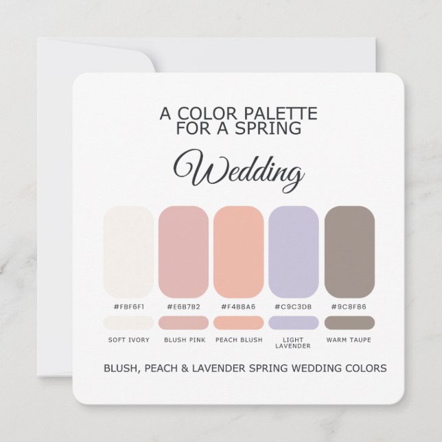 Spring Wedding Colours Palette 2026 Card (Front)