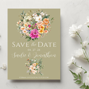Spring Wedding Floral Sage Green Wedding Save The Date