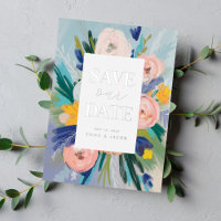 Spring Wedding Flower Bouquet Save the Date