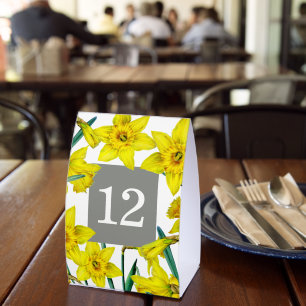 Spring wedding grey yellow daffodil floral art