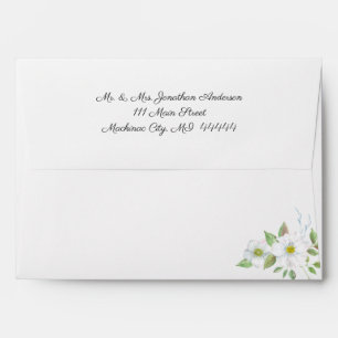 Spring Wedding Invitation Envelope with White Flow