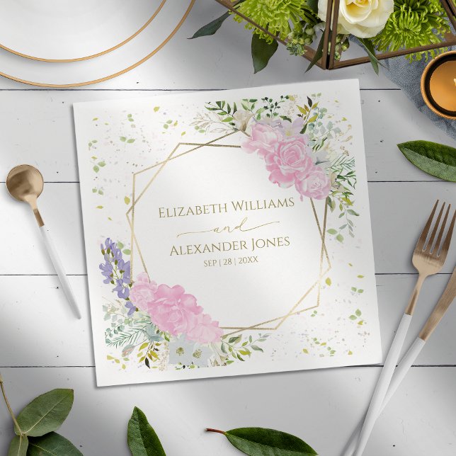 Spring Wedding Napkins Pastel Colour Wildflower (Creator Uploaded)