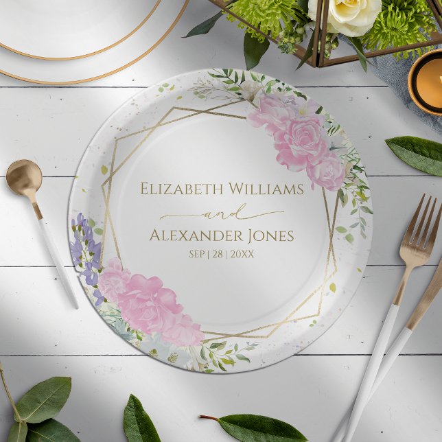 Spring Wedding Paper Plate Pastel Colour Wildflowe (Creator Uploaded)