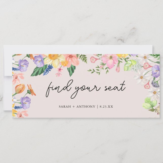 Spring Wedding Seating Chart Find Your Seat Card (Front)