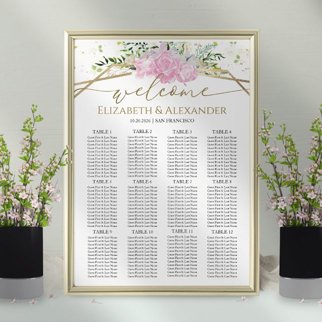 Spring Wedding Seating Charts Gilded Wildflower (Creator Uploaded)