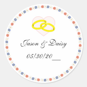 Spring Wedding (Sticker) Classic Round Sticker