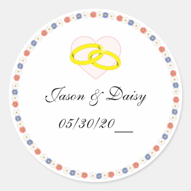 Spring Wedding (Sticker) Classic Round Sticker (Front)