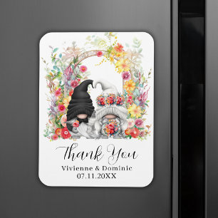 Spring Wedding Thank You Gnome Floral Magnet