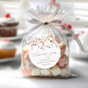 Spring Wedding thank you Sticker Gilded Watercolor