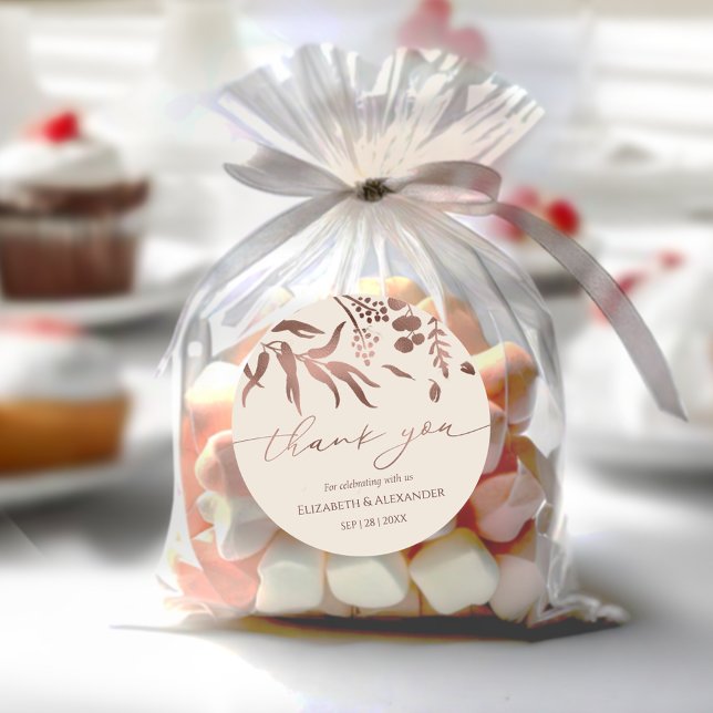 Spring Wedding thank you Sticker Rose Gold Foil (Creator Uploaded)