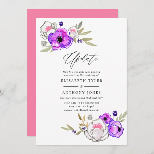 Spring Wedding Update Invitation (Front/Back)