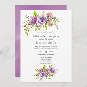 Spring Wedding Watercolor Floral Invitation