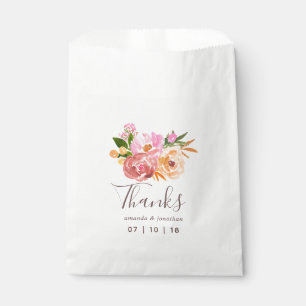 Spring Wedding watercolor flowers guest favour Bag