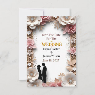 🌺Spring Wedding With Peach Flowers 💐 Save The Date