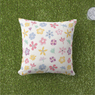 Spring Whimsy Cheerful Floral Cushion